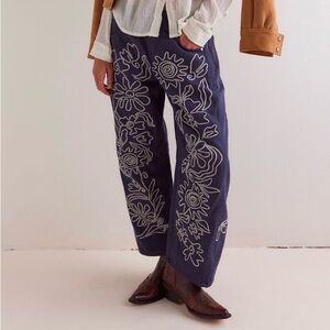Free people we the free good luck soutache barrel jeans